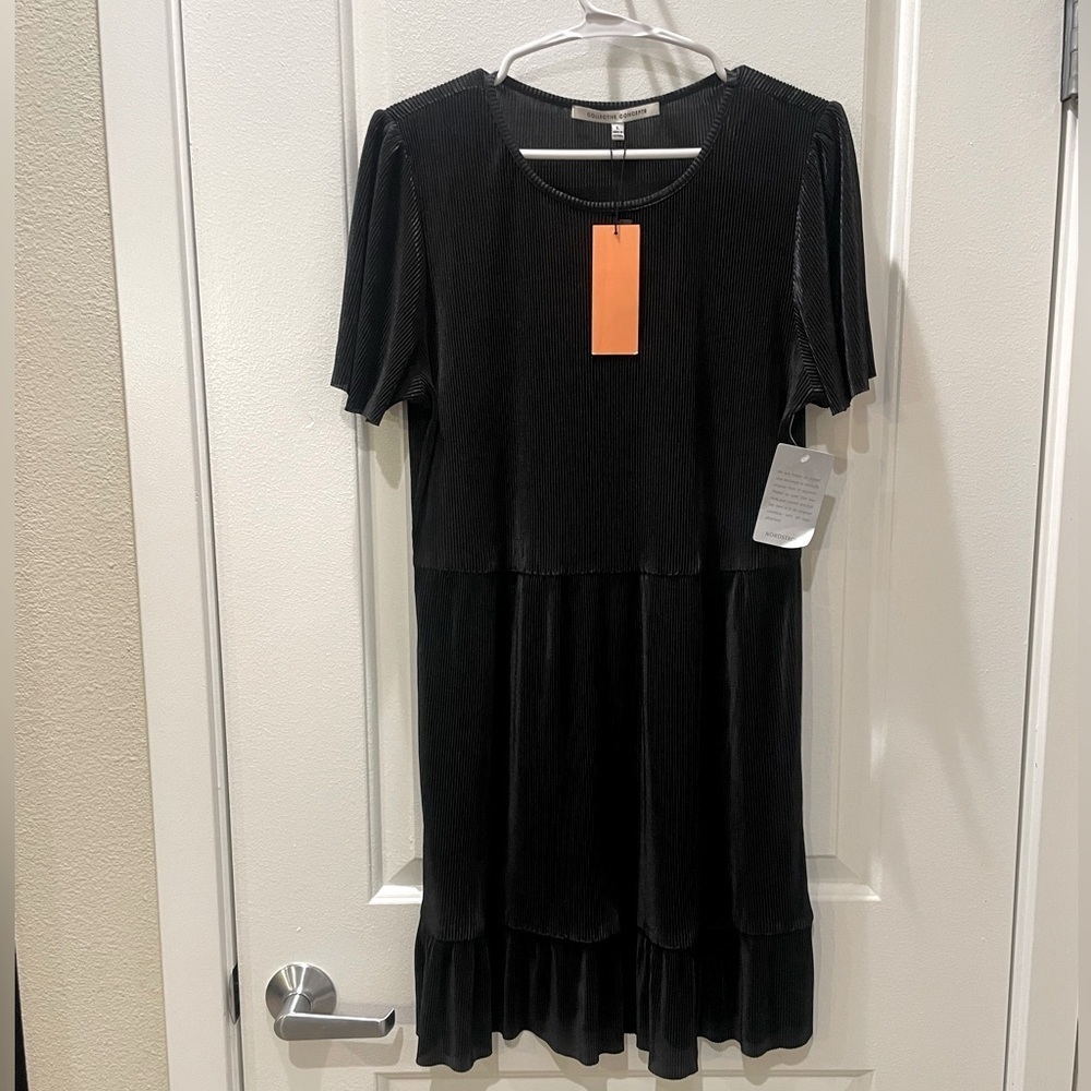 NEW…Collective Concepts Black Rib Patterned Dress - Picture 2 of 3